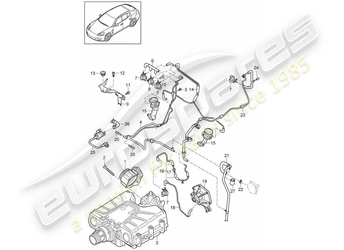 porsche panamera 970 (2012) throttle body part diagram