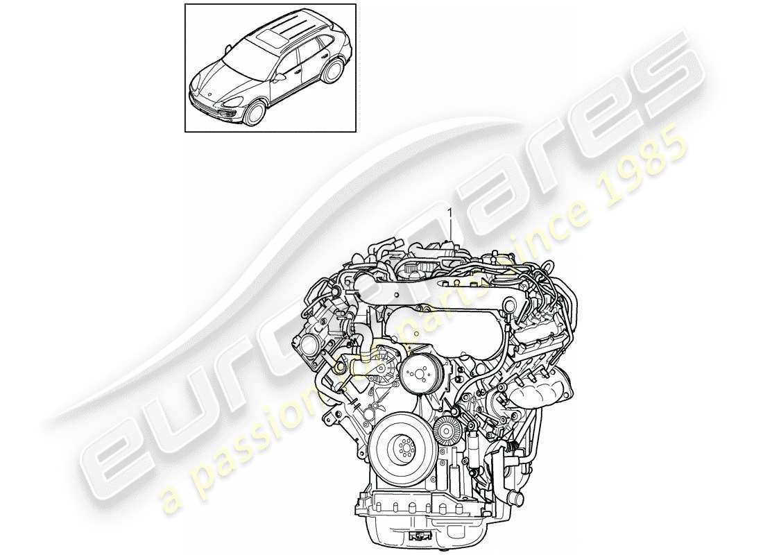 porsche cayenne e2 (2013) replacement engine part diagram