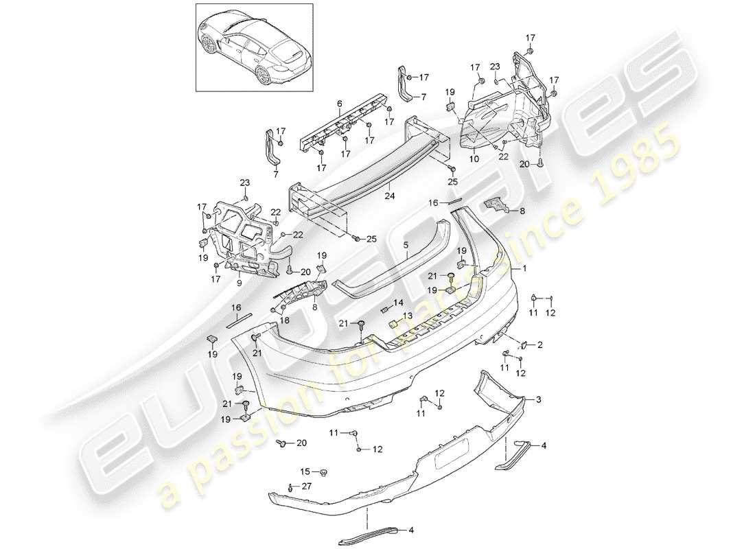 porsche 2012 (panamera 970) bumper part diagram