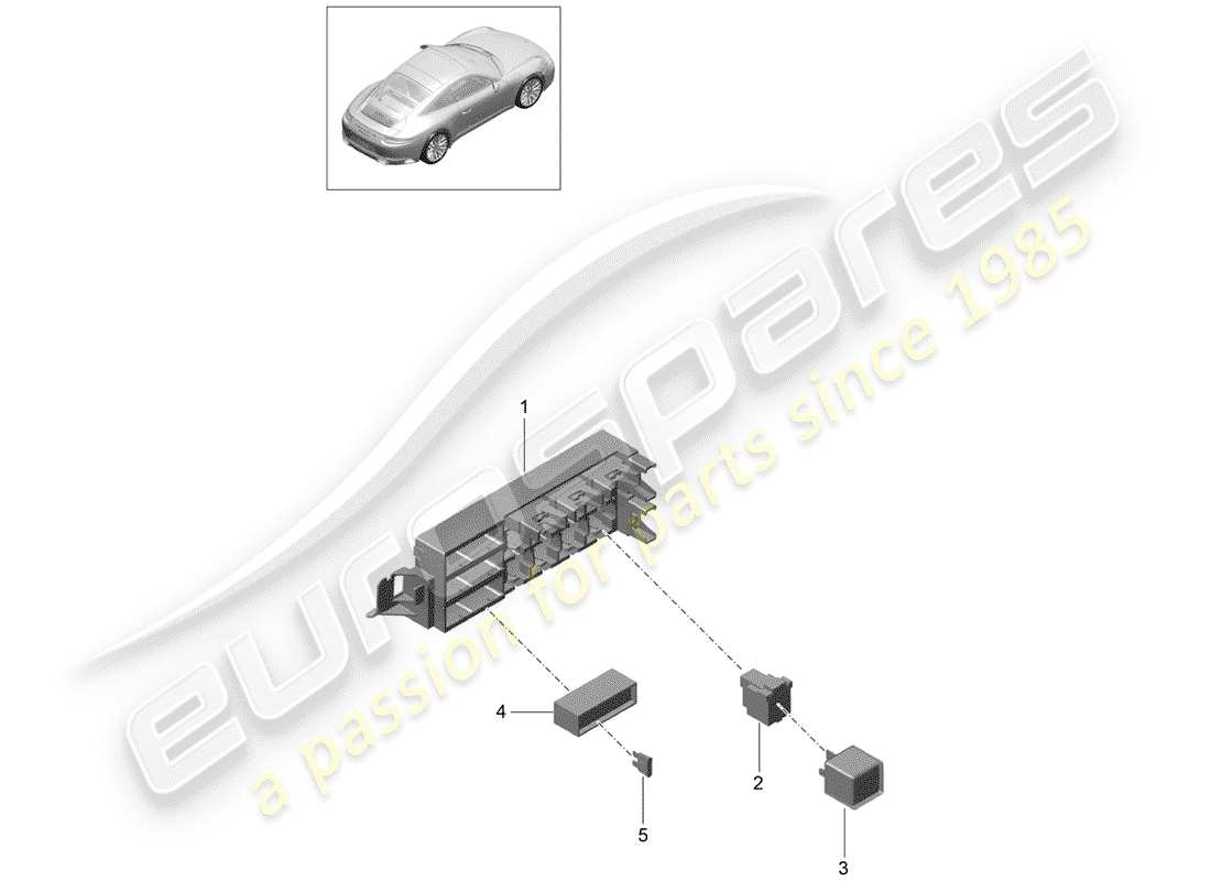 porsche 991 gen. 2 (2019) fuse box/relay plate part diagram