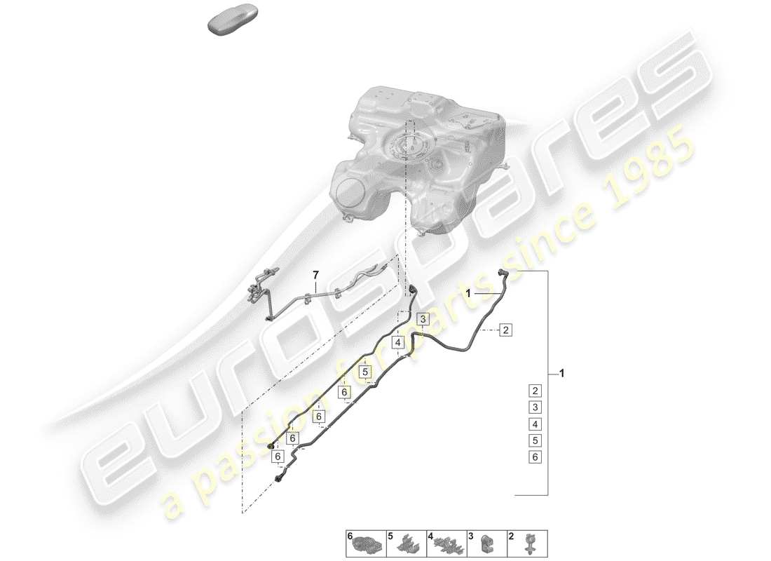 porsche 2019 (992-1) fuel line part diagram