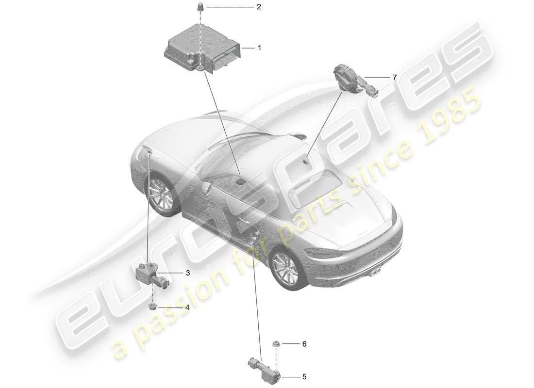 porsche 2019 (718 boxster) electronic control module part diagram