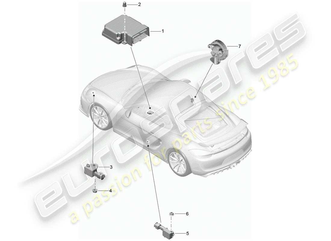 porsche 2016 (981 boxster spyder) electronic control module part diagram