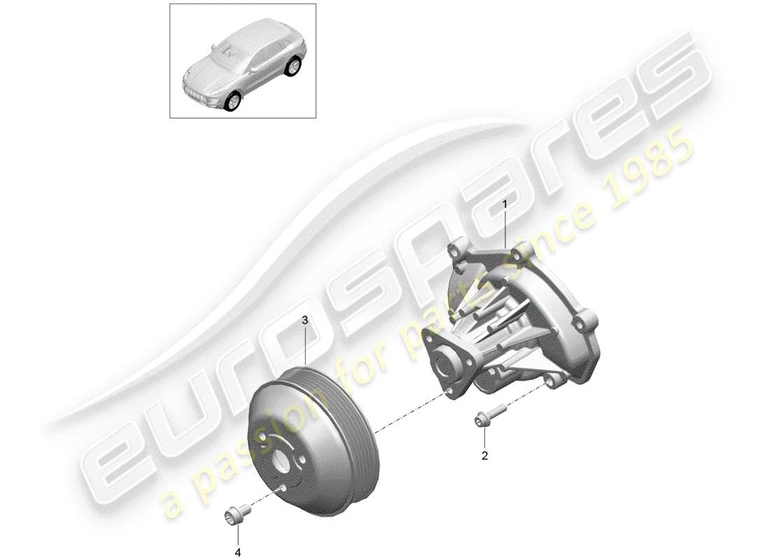 porsche 2018 (macan) water pump part diagram