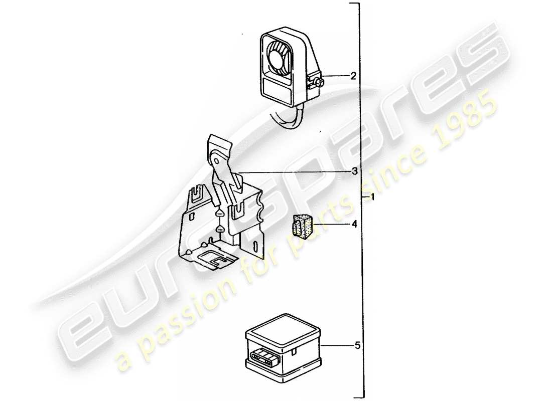 porsche tequipment catalogue (1991) alarm horn parts diagram