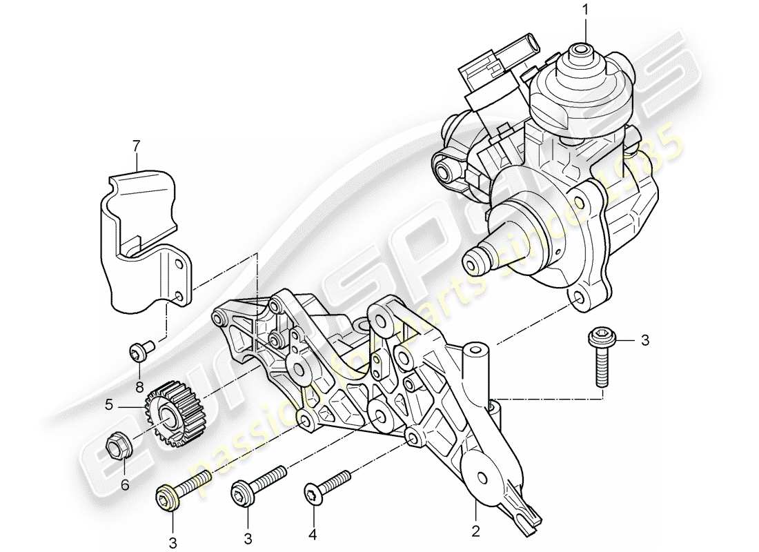 porsche 2008 (cayenne e1 9pa) high pressure pump part diagram