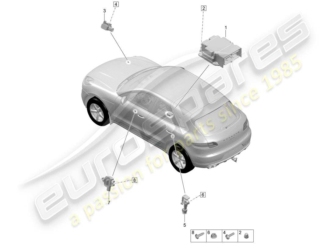 porsche 2020 (macan) electronic control module parts diagram