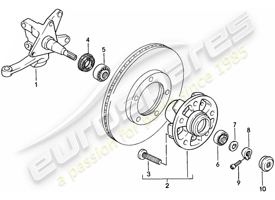 porsche 1977 (924) steering knuckle - - lubricants part diagram