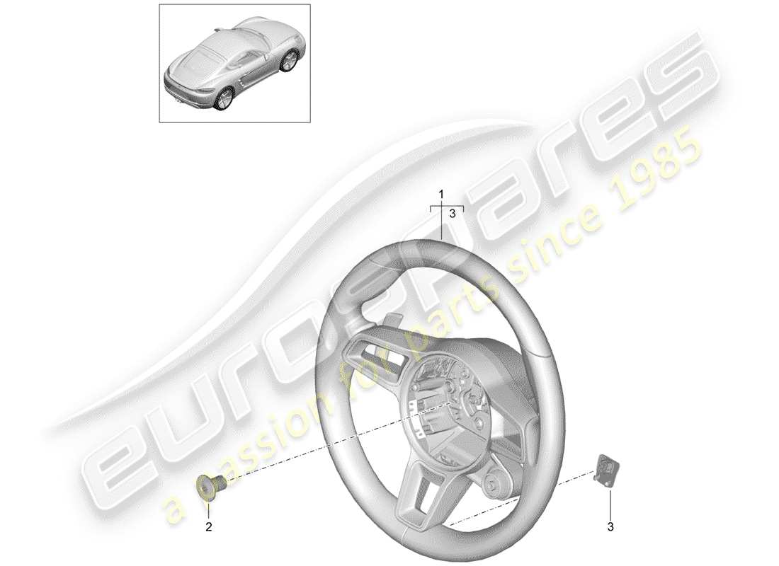 porsche 2020 (718 cayman) steering wheel part diagram