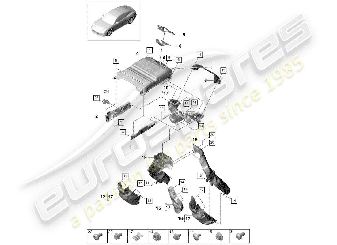 porsche 2019 (panamera 971-1) exhaust system part diagram
