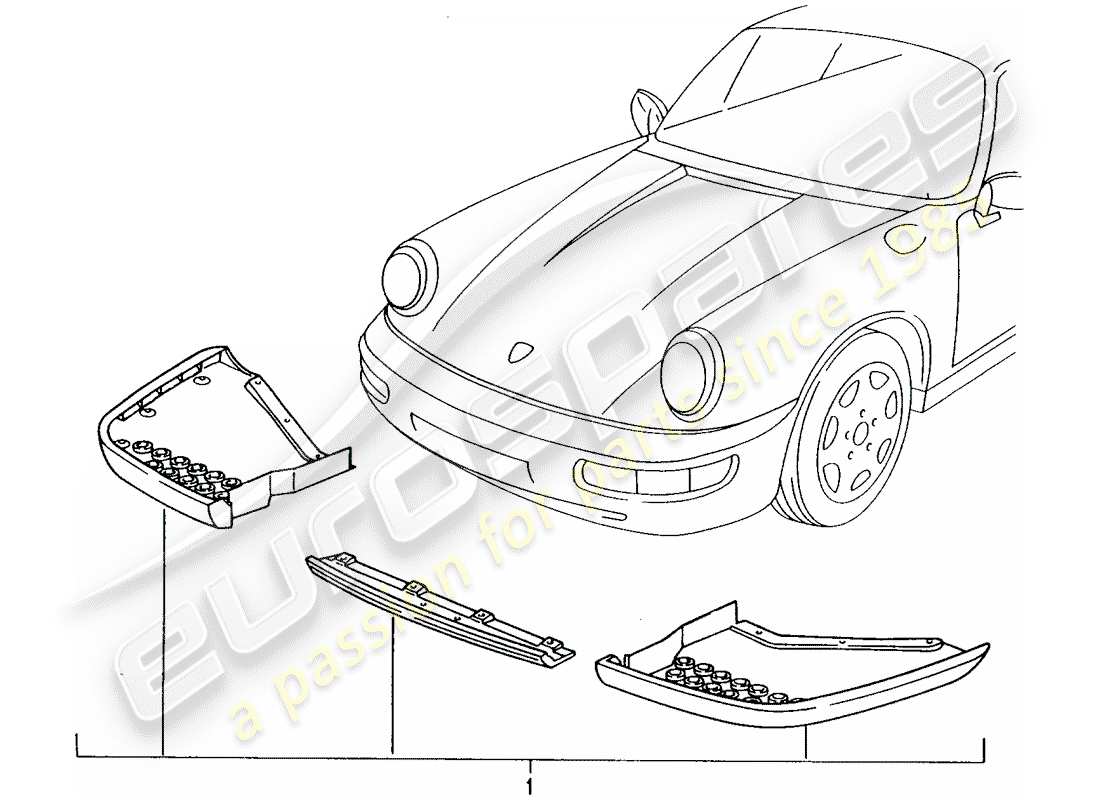 porsche 2005 (tequipment) front spoiler part diagram