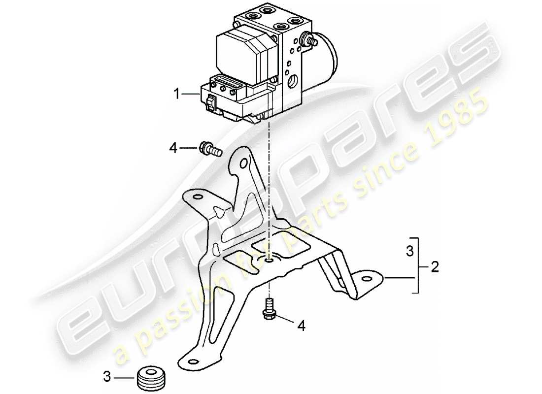 porsche 2005 (996 gt3) hydraulic unit - anti-locking brake syst. -abs- - control - hydraulic unit - anti-locking brake syst. -abs- - control - d - mj 2004>> part diagram