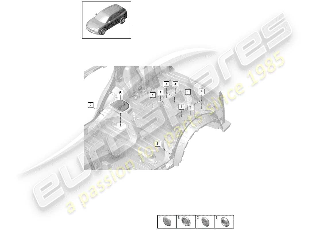 porsche 2018 (cayenne e3 9ya/9yb) plug part diagram