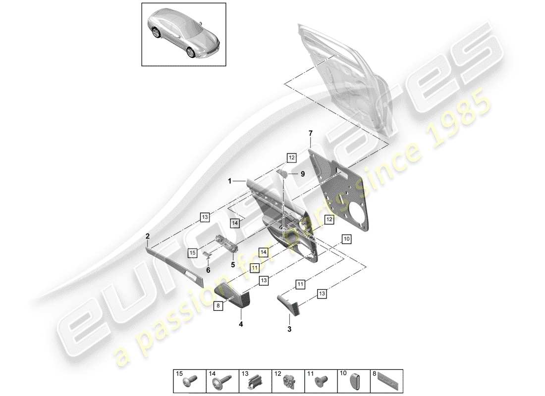 porsche 2017 (panamera 971-1) door panel part diagram