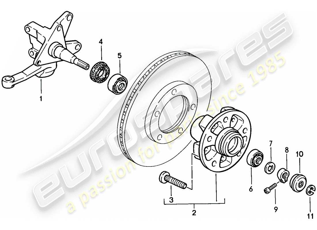porsche 1988 (924s) steering knuckle - lubricants part diagram