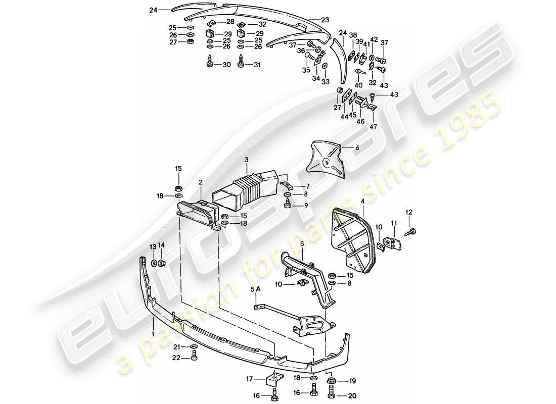 porsche 1986 (928) spoiler part diagram
