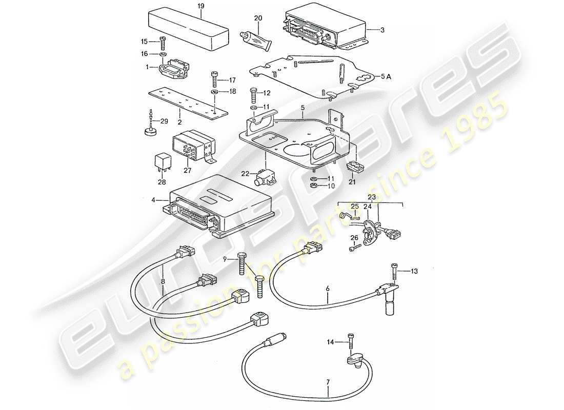 porsche 1987 (928) engine electrics - lh-jetronic part diagram