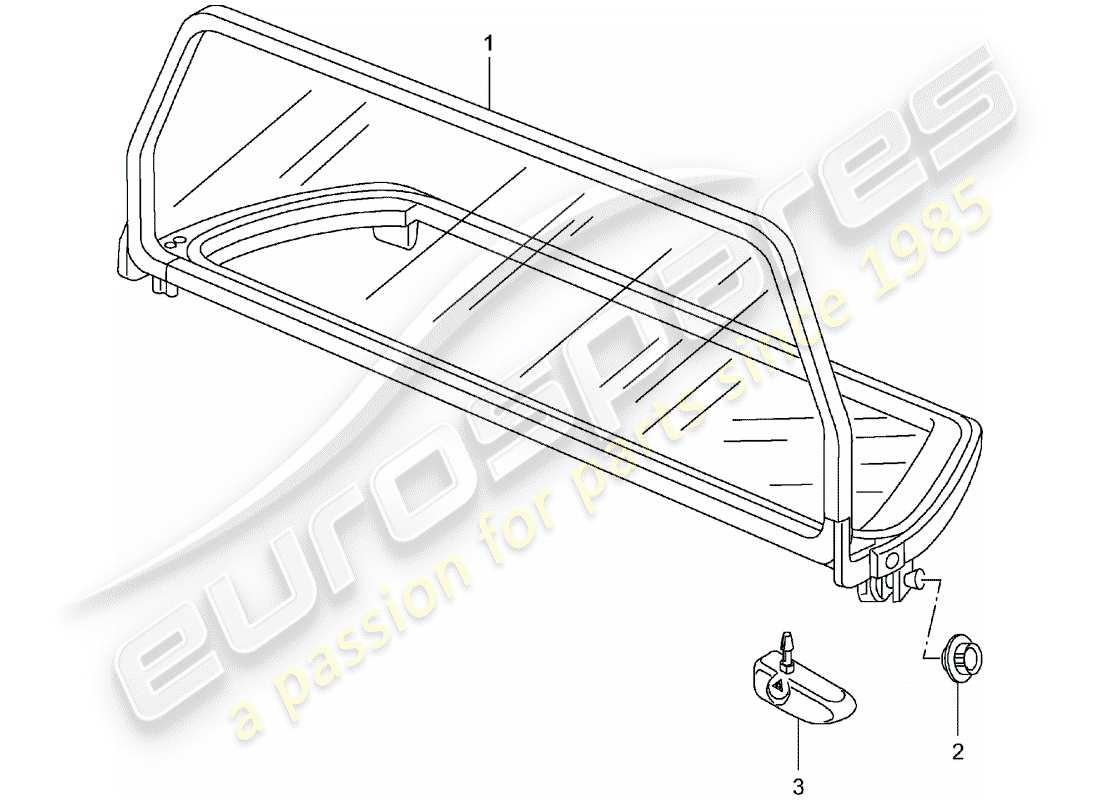 porsche 2002 (996) windscreen part diagram
