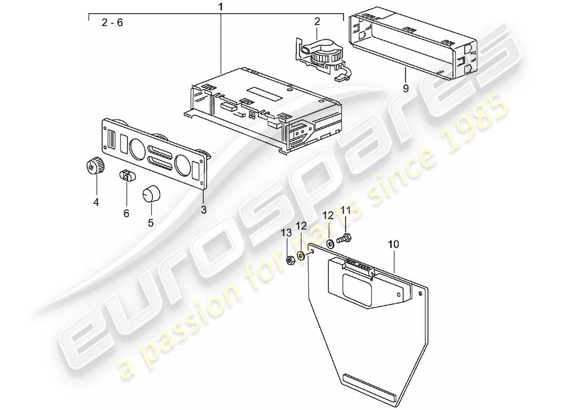 porsche 1998 (993) control switch - driver parts diagram