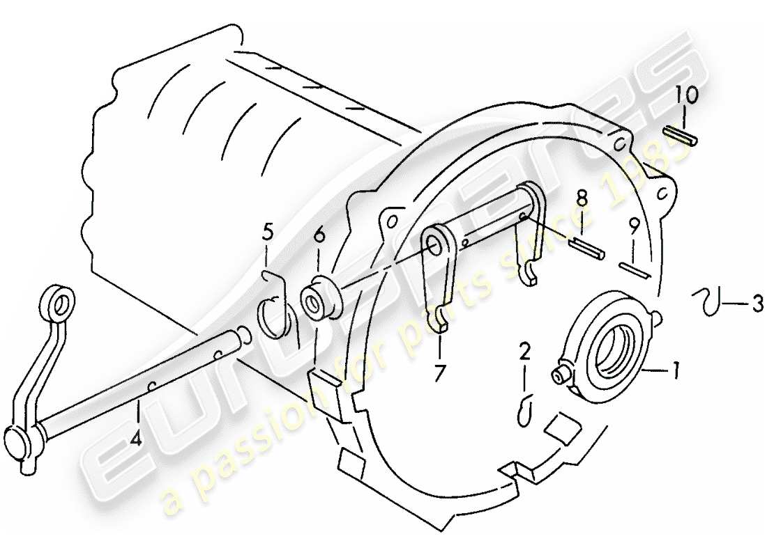 porsche 1955 (356/356a) clutch release - g >> 25 000 part diagram