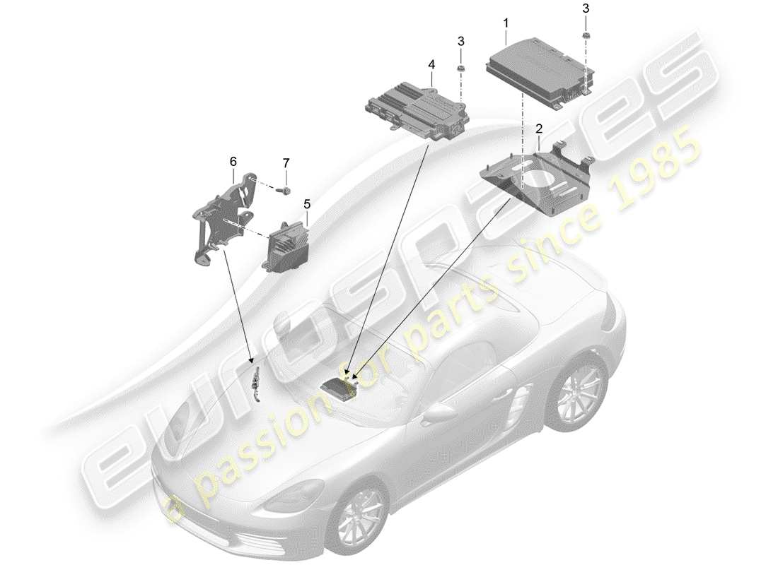 porsche 2019 (718 boxster) amplifier part diagram