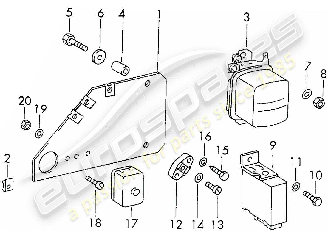 porsche 1969 (911/912) plate part diagram