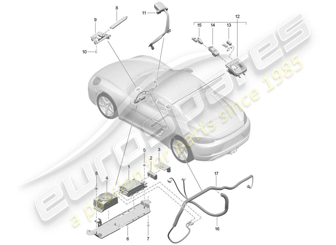 porsche 2020 (718 cayman) for vehicles with telephone part diagram