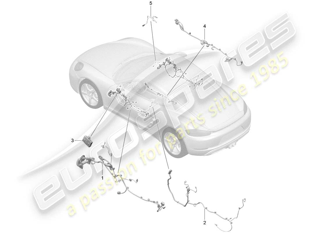 porsche 2020 (718 cayman) wiring harnesses part diagram