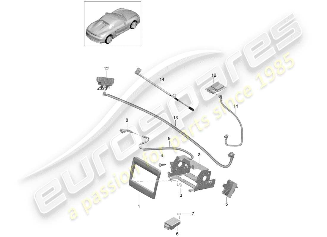 porsche 2016 (981 boxster spyder) preparation part diagram