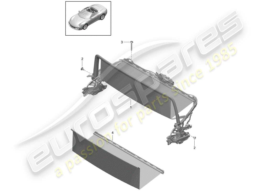 porsche 2017 (991-2) windscreen part diagram