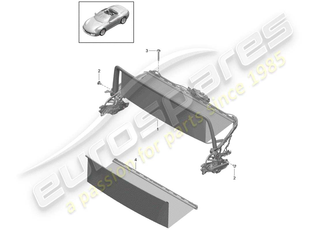 porsche 991 gen. 2 (2017) windscreen parts diagram