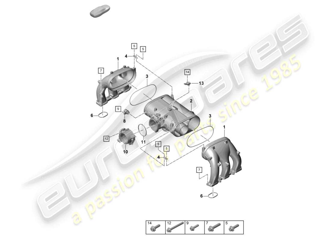 porsche 2020 (718 cayman) intake air distributor throttle valve part diagram