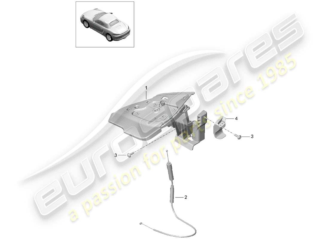 porsche 2020 (718 boxster) flap part diagram