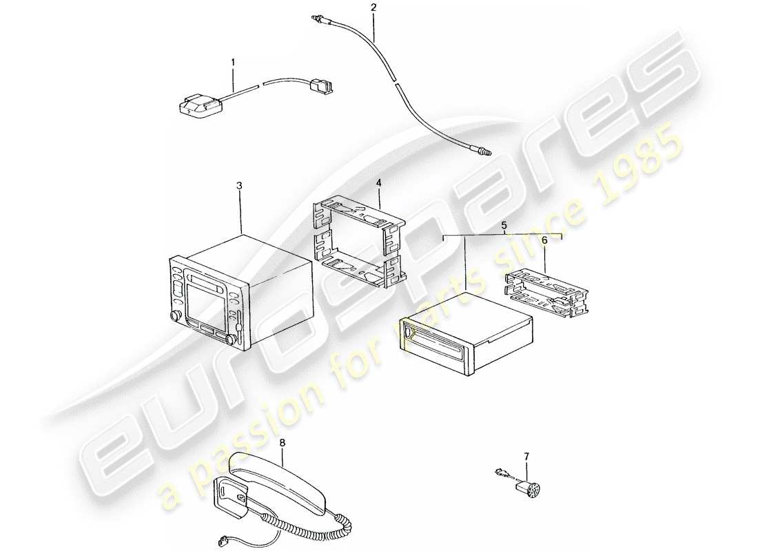 porsche 2003 (996 turbo / gt2) navigation system - support part/receiver - d >> - mj 2002 part diagram