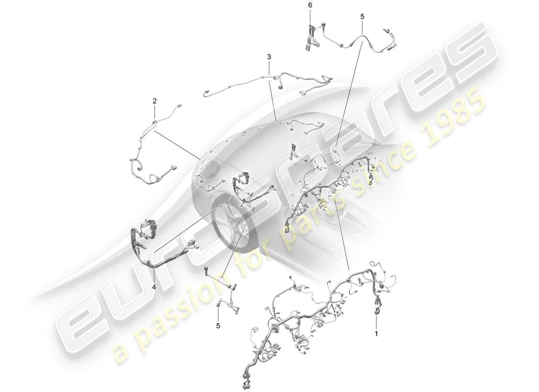 porsche 2020 (718 cayman) wiring harnesses part diagram