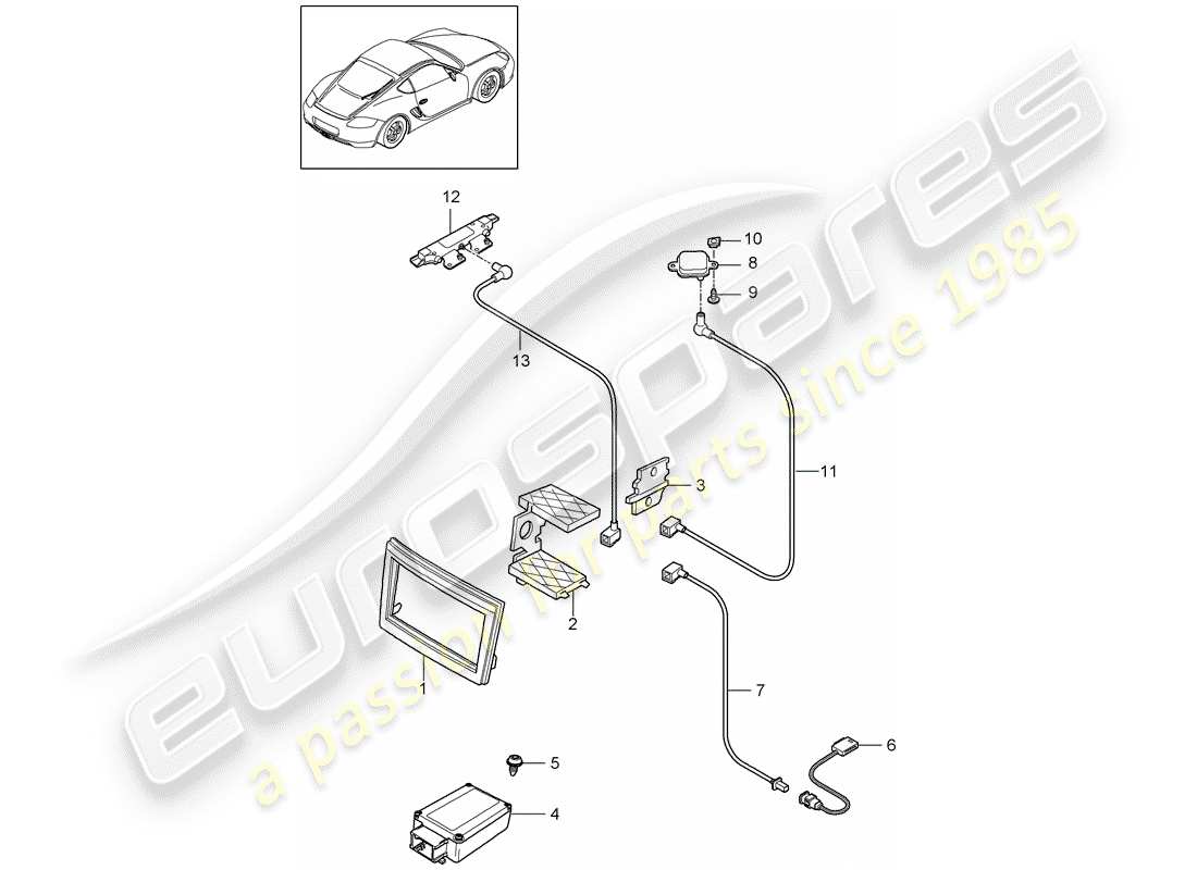 porsche 2011 (987 cayman) preparation part diagram