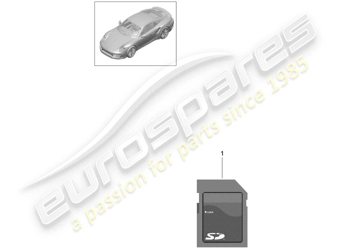 porsche 2019 (991-2 turbo) sd card part diagram
