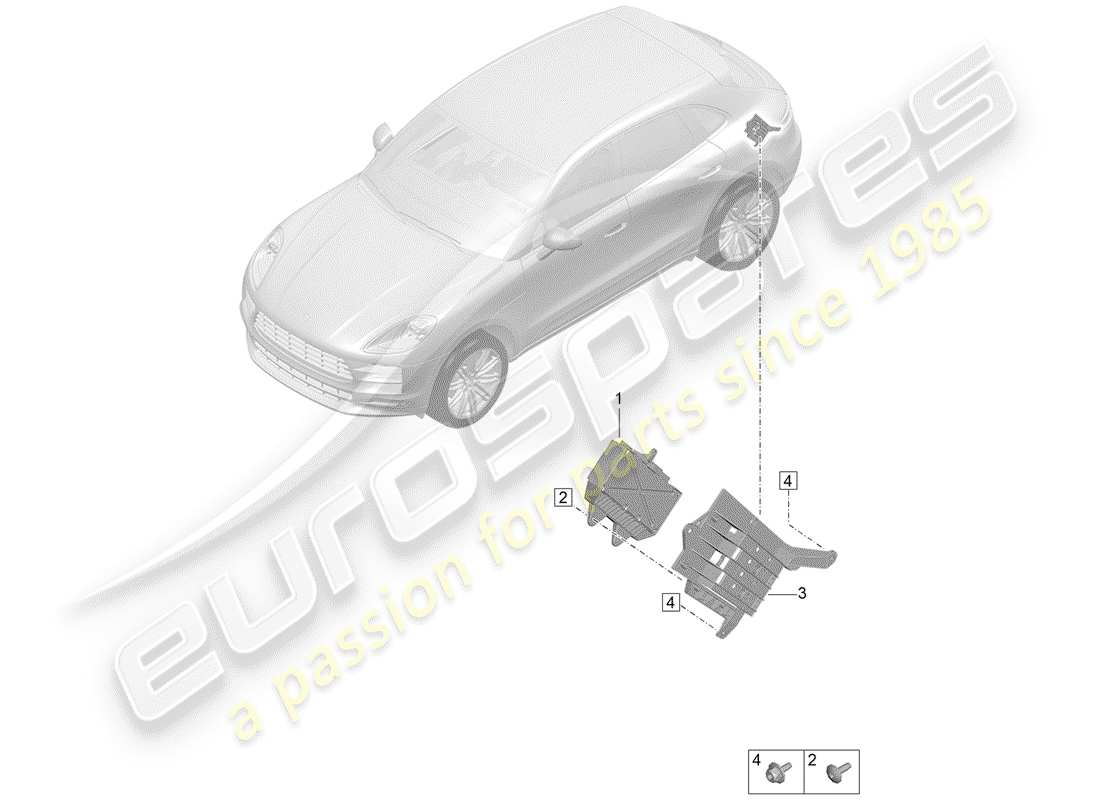 porsche macan (2020) booster for sound system parts diagram