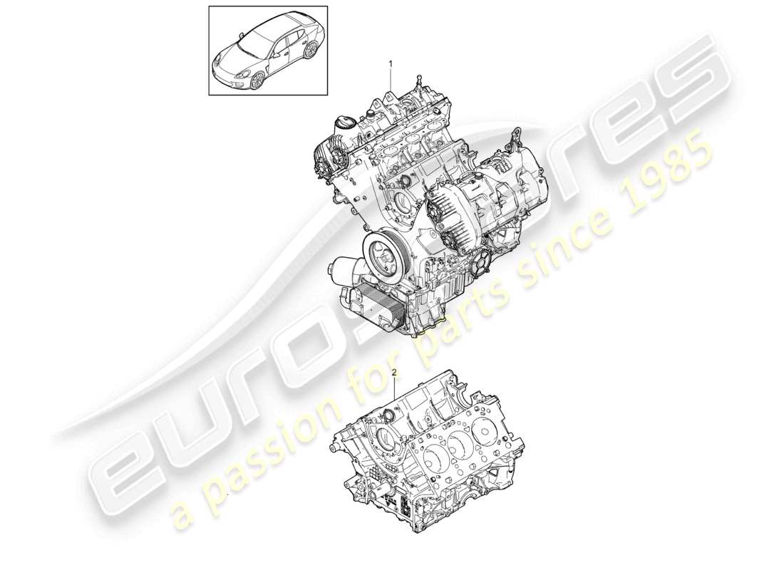 porsche 2010 (cayenne e1 9pa) base engine short block parts diagram