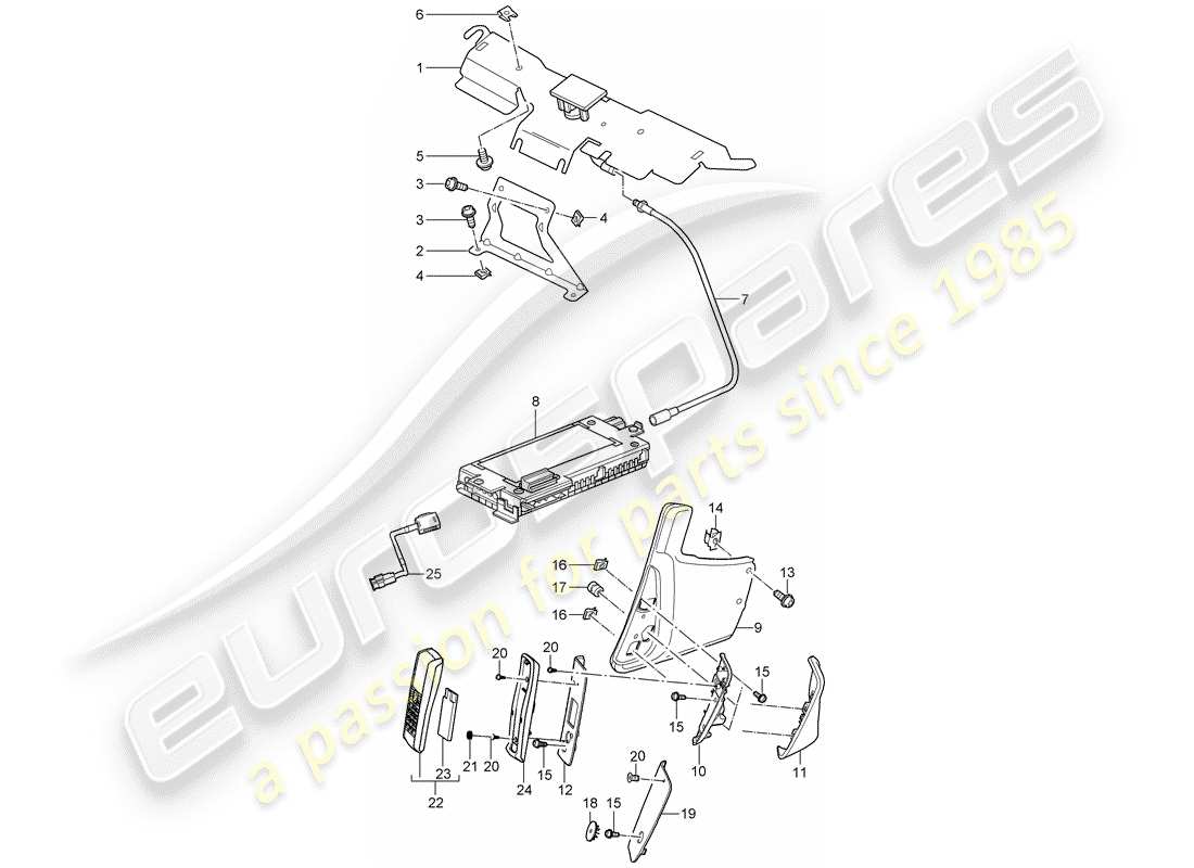 porsche 2010 (987 cayman) telephone part diagram