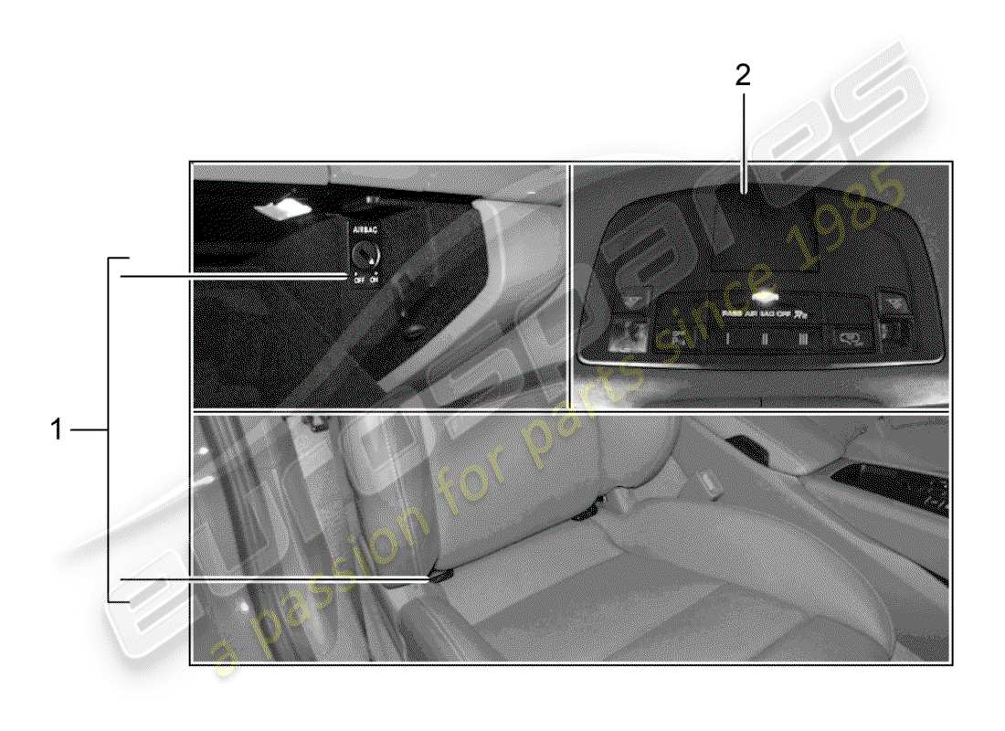 porsche 2013 (tequipment 98x/99x) child seat part diagram