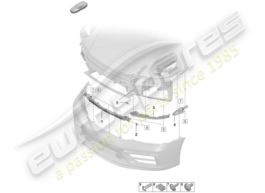 porsche 2019 (992-1) bumper part diagram