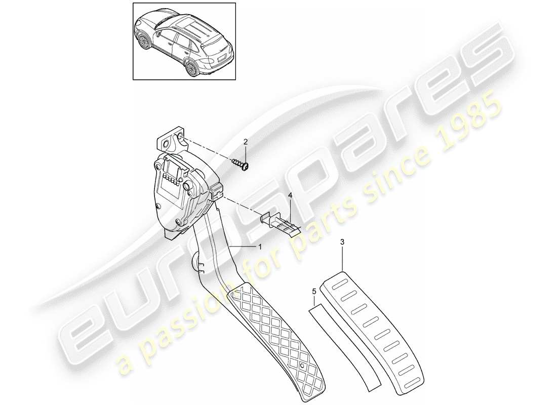 porsche cayenne e2 (2013) pedals part diagram