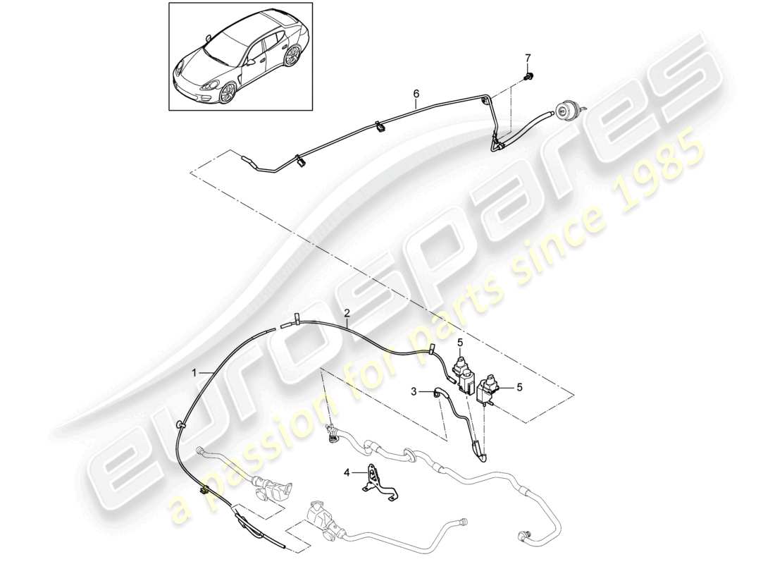 porsche 2010 (cayenne e1 9pa) pressure pipe vacuum line parts diagram