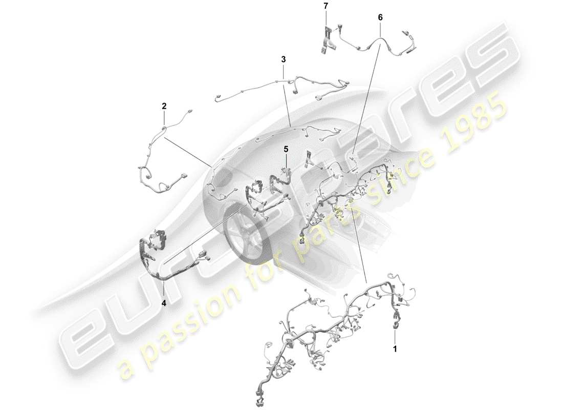 porsche 2020 (718 boxster spyder) wiring harnesses parts diagram