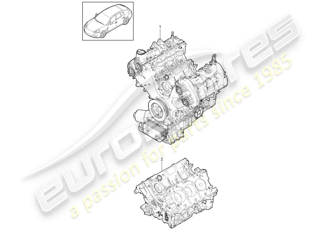 porsche 2010 (cayenne e1 9pa) base engine short block parts diagram