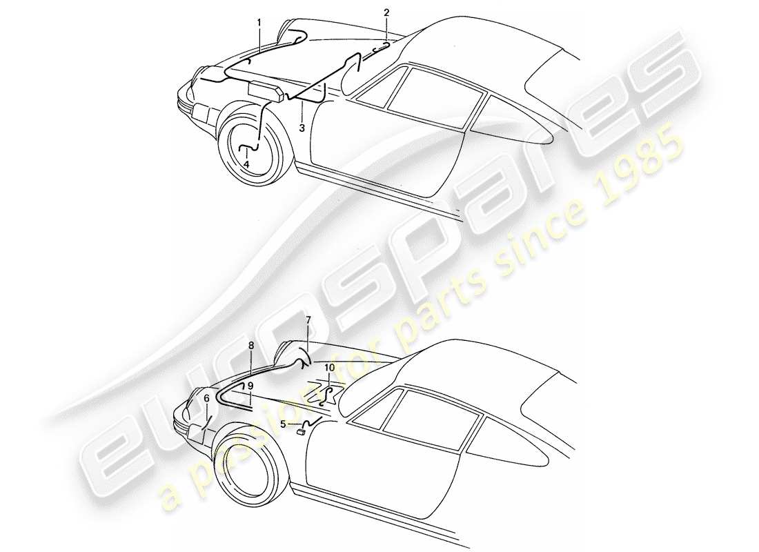 porsche 911 (1989) wiring harnesses - front end part diagram