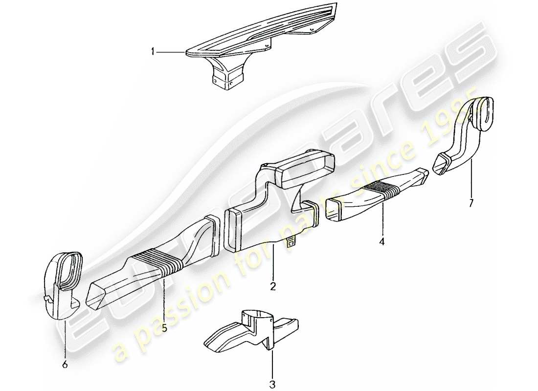 porsche 2001 (996) heater - air duct part diagram