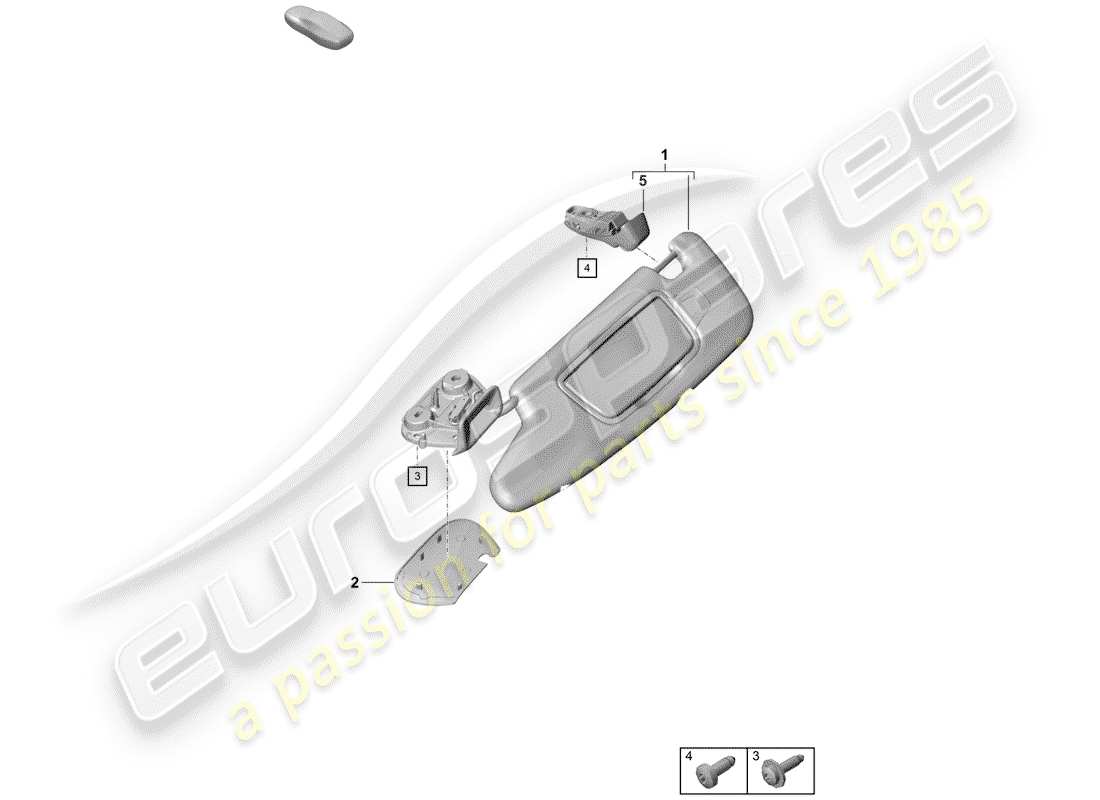 porsche 2020 (718 boxster spyder) sun vizors parts diagram