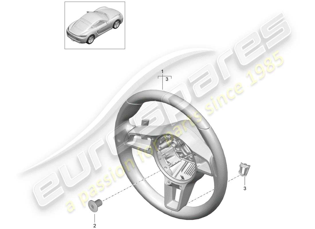 porsche 2020 (718 cayman) steering wheel part diagram